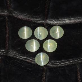 2.00カラットの天然黄色がかった緑Chrysoberyl Cat's Eye（3.94 mm・ラウンドカット）