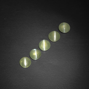 カラットの天然黄色がかった緑Chrysoberyl Cat's Eye（4.35 mm・透明）