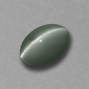 0.73カラットの天然グリーンChrysoberyl Cat's Eye（5.9×4 mm・オーバルカット）