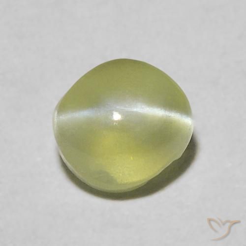 0.54ct 天然 黄みがかったグリーン リソベリルキャッツアイ, 楕円形, 透明