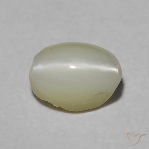 0.36ct 天然 黄みがかったグリーン リソベリルキャッツアイ, 楕円形, 半透明