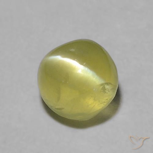 0.39ct 天然 ライトグリーン リソベリルキャッツアイ, ラウンド, 透明