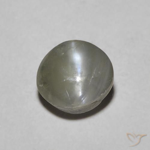 1.21ct 天然 ミディアムグレー リソベリルキャッツアイ, 楕円形, オペーク
