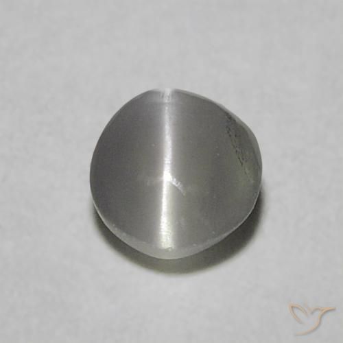 0.22ct 天然 ミディアムグリーン リソベリルキャッツアイ, ラウンド, 半透明
