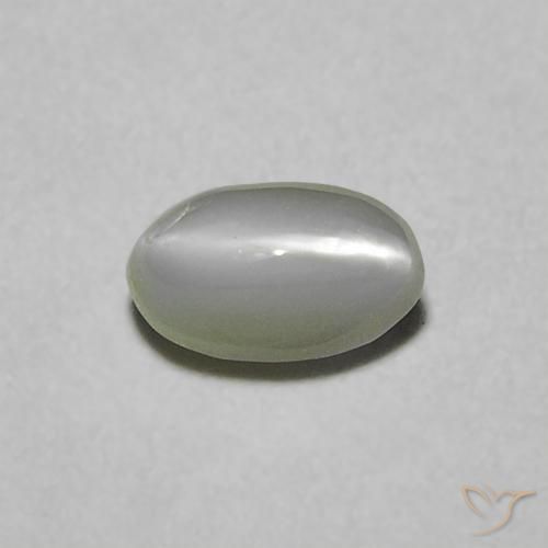 0.38ct 天然 ミディアムグリーン リソベリルキャッツアイ, 楕円形, オペーク