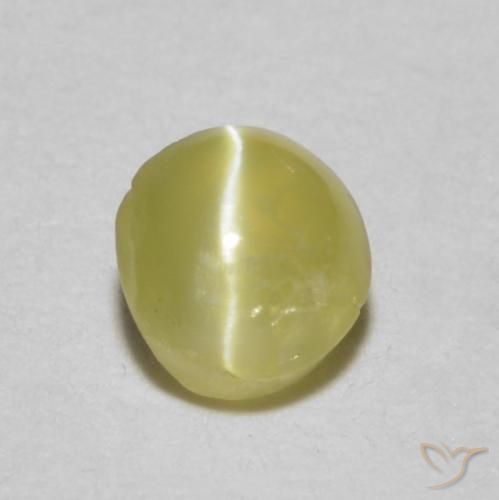 0.34ct 天然 薄いゴールデンイエロー リソベリルキャッツアイ, 楕円形, 半透明