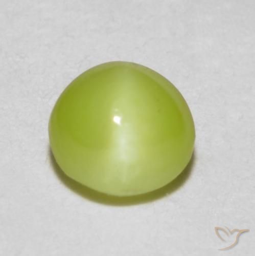 0.37ct 天然 レモンイエロー リソベリルキャッツアイ, 楕円形, 半透明