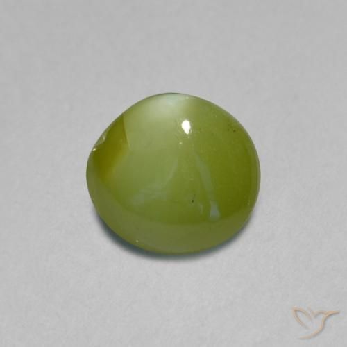 0.89カラットの天然オリーブグリーンChrysoberyl Cat's Eye（5.7×5.3 mm・オーバルカット）