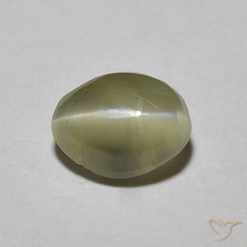 1.05ct 天然 ゴールド リソベリルキャッツアイ, 楕円形, 半透明