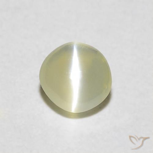 0.29ct 天然 ライトイエロー リソベリルキャッツアイ, ラウンド, 半透明
