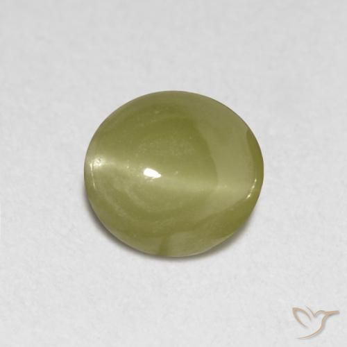 0.40カラットの天然メロウイエローChrysoberyl Cat's Eye（4.2×4 mm・オーバルカット）