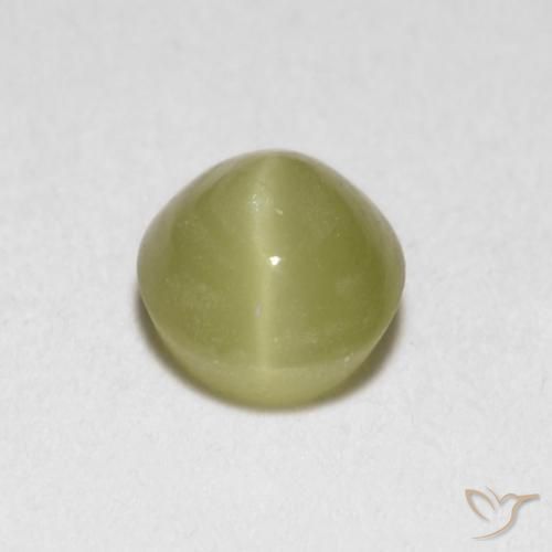 0.40カラットの天然メロウイエローChrysoberyl Cat's Eye（4.2×4 mm・オーバルカット）