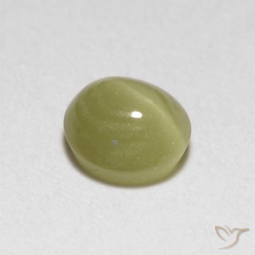 0.40カラットの天然メロウイエローChrysoberyl Cat's Eye（4.2×4 mm・オーバルカット）