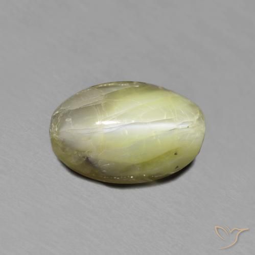2.67ct 天然 ミディアムイエロー リソベリルキャッツアイ, 楕円形, 半透明