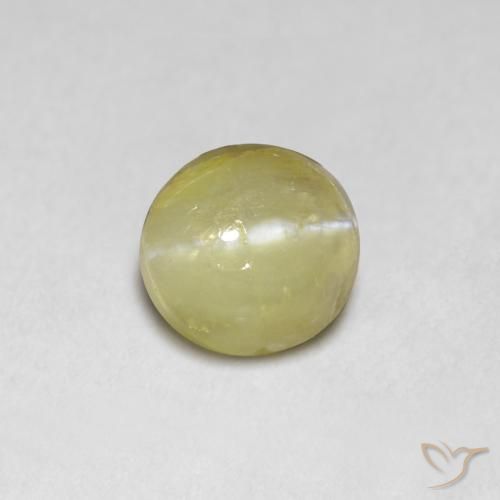 1.18ct 天然 バナナイエロー リソベリルキャッツアイ, 楕円形, 半透明