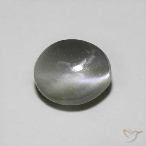 0.94ct 天然 スチールグレー リソベリルキャッツアイ, 楕円形, 半透明