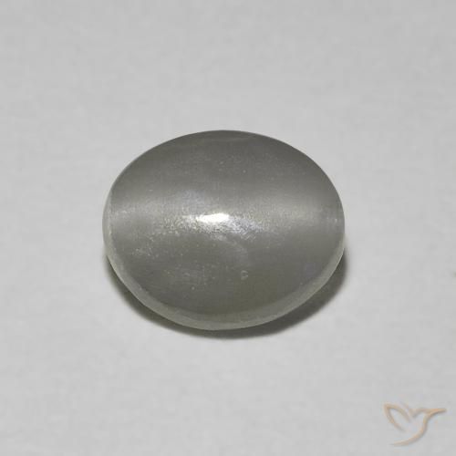0.66ct 天然 非常に薄い灰色 リソベリルキャッツアイ, 楕円形, 半透明