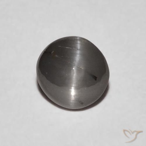 0.63ct 天然 ミディアムグレー リソベリルキャッツアイ, 楕円形, オペーク