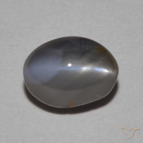 0.95ct 天然 ミディアムグレー リソベリルキャッツアイ, 楕円形, オペーク