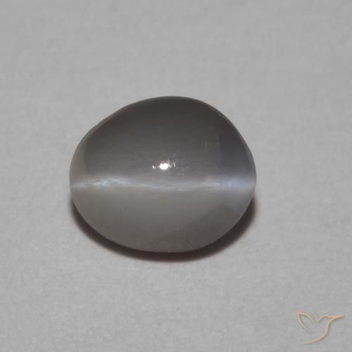 0.53ct 天然 Medium Dark-Grey リソベリルキャッツアイ, 楕円形, オペーク
