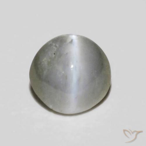 0.30ct 天然 非常に薄い灰色 リソベリルキャッツアイ, 楕円形, オペーク