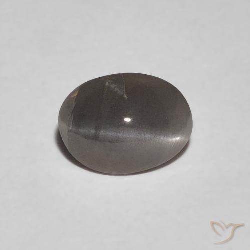 0.47ct 天然 ミディアムグレー リソベリルキャッツアイ, 楕円形, オペーク