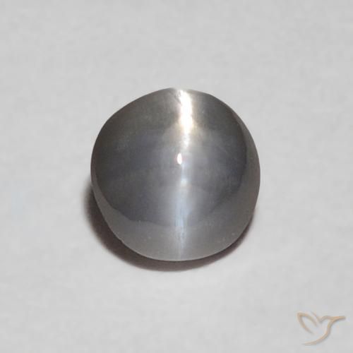 0.24ct 天然 シルバーグレー リソベリルキャッツアイ, 楕円形, オペーク