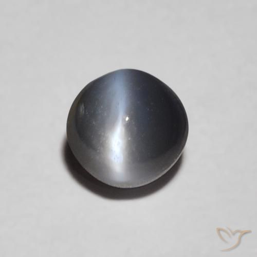 0.47ct 天然 ミディアムグレー リソベリルキャッツアイ, 楕円形, オペーク