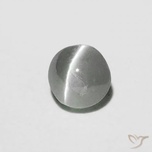 0.16カラットの天然Medium Dark-Greyリソベリルキャッツアイ、ラウンド、オペーク