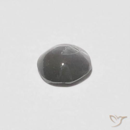 0.16カラットの天然Medium Dark-Greyリソベリルキャッツアイ、ラウンド、オペーク