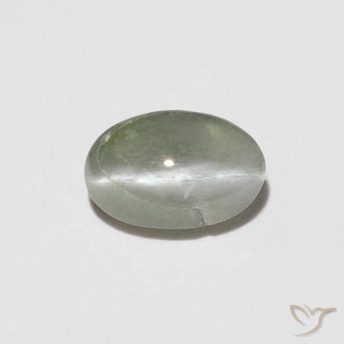0.26ct 天然 黄みがかったグリーン リソベリルキャッツアイ, 楕円形, オペーク