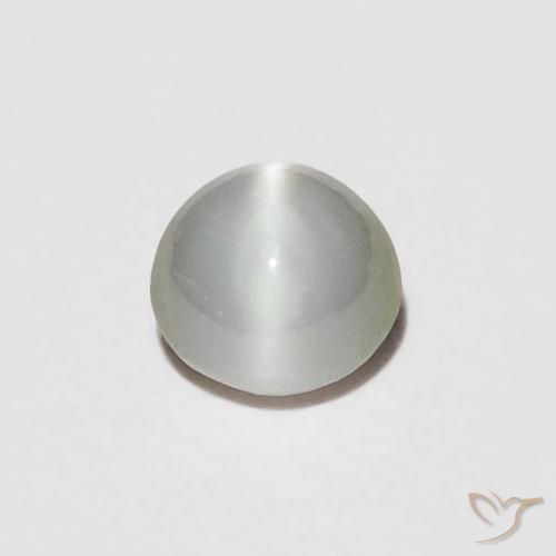0.23ct 天然 灰色がかった緑 リソベリルキャッツアイ, 楕円形, オペーク