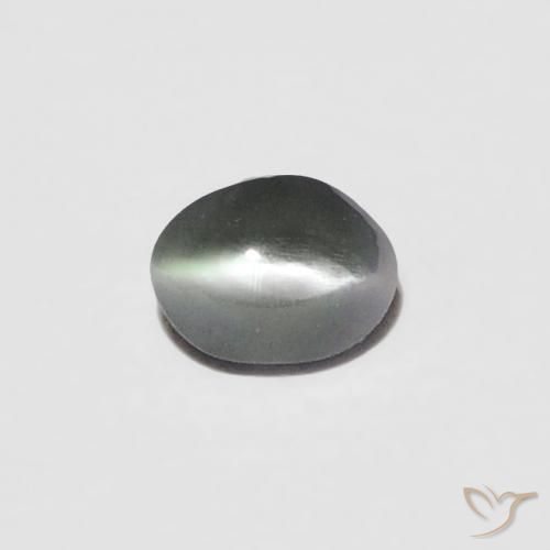 0.10ct 天然 薄い緑がかった灰色 リソベリルキャッツアイ, 楕円形, オペーク