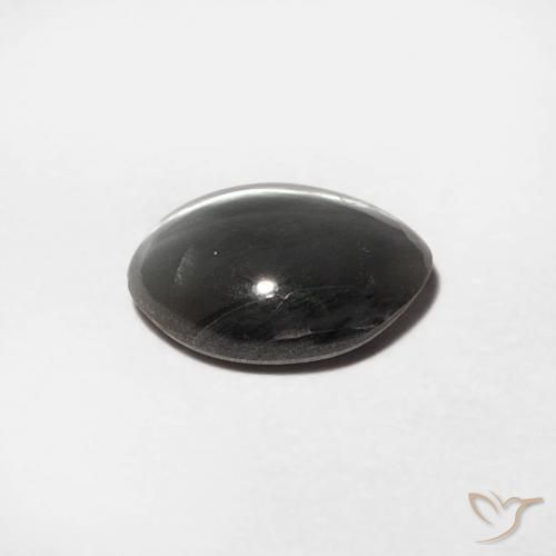 0.88ct 天然 ミディアムグレー リソベリルキャッツアイ, 楕円形