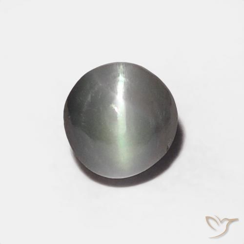 0.35ct 天然 薄いグレー リソベリルキャッツアイ, ラウンド, オペーク