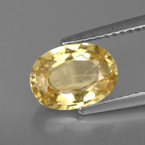 2.15カラットの天然レモンクリソベリル（9.2×6.8 mm・オーバルカット）