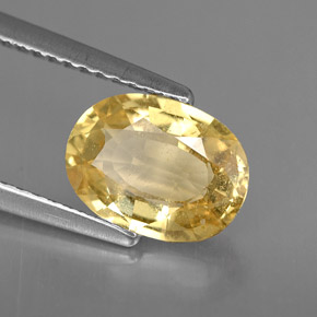 2.15カラットの天然レモンクリソベリル（9.2×6.8 mm・オーバルカット）