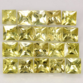 カラットの天然レモンクリソベリル（3.3×3.2 mm・四角）