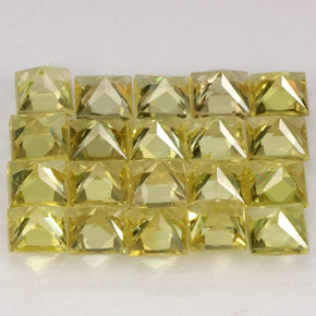 カラットの天然レモンクリソベリル（3.3×3.2 mm・四角）
