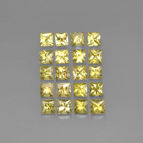 カラットの天然レモンクリソベリル（3.2×3.1 mm・四角）