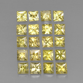 カラットの天然レモンクリソベリル（3.2×3.1 mm・四角）