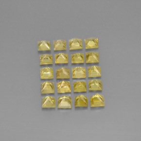 カラットの天然レモンクリソベリル（3.2×3.1 mm・四角）