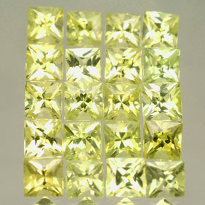 カラットの天然レモンクリソベリル（3.2×3.1 mm・四角）