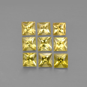 カラットの天然レモンクリソベリル（3×3 mm・四角）