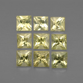 カラットの天然レモンクリソベリル（3.5×3.4 mm・四角）