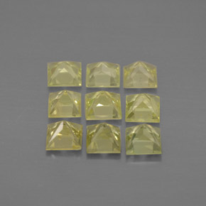 カラットの天然レモンクリソベリル（3.5×3.4 mm・四角）