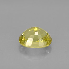 1.59カラットの天然緑がかった黄色クリソベリル（8.1×6.2 mm・オーバルカット）