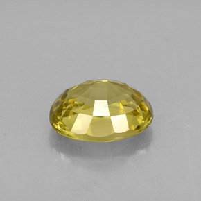 1.58カラットの天然緑がかったゴールドクリソベリル（7.8×6.1 mm・オーバルカット）