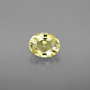 1.27カラットの天然緑がかったゴールドクリソベリル（7.2×5.6 mm・オーバルカット）