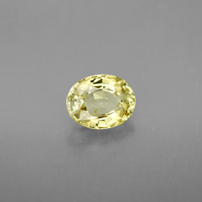 1.27カラットの天然緑がかったゴールドクリソベリル（7.2×5.6 mm・オーバルカット）